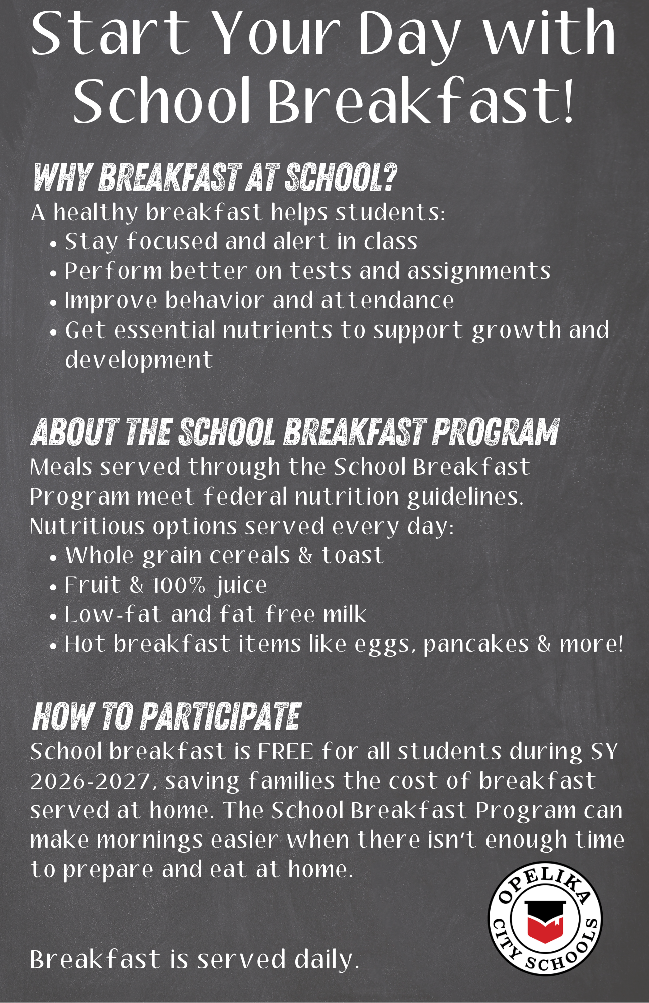 Start your day with school breakfast